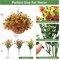 Artificial Faux Hanging Flowers Plants Basket for Outdoor Spring Decoration,Fake Silk Daisy in Planter UV Resistant Realistic for Outside Home Porch Patio Yard Balcony Decor(Orange Brown Yellow)